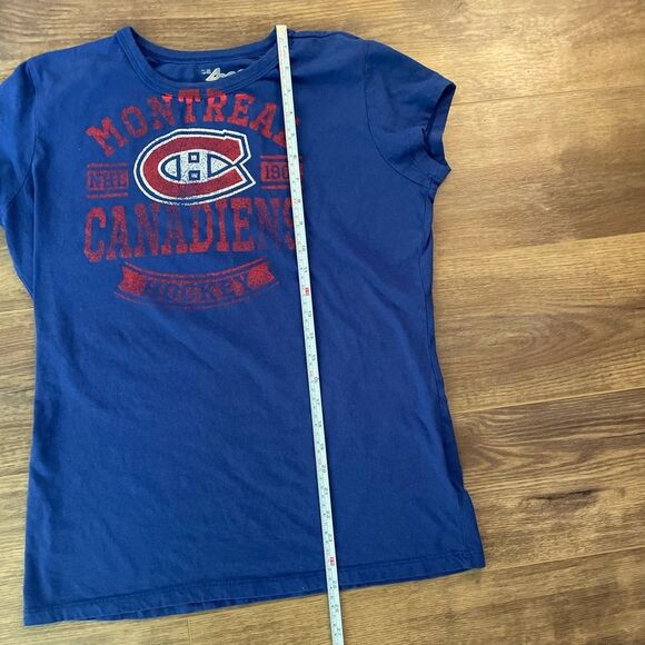 Montreal Canadiens NHL ice hockey Women's t shirt size Large Blue Tee Scoop Neck - Picture 3 of 6